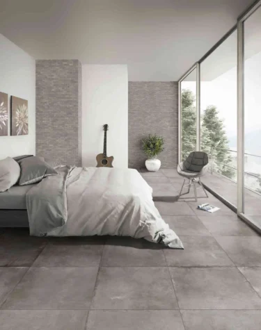 chambre imitation beton gris