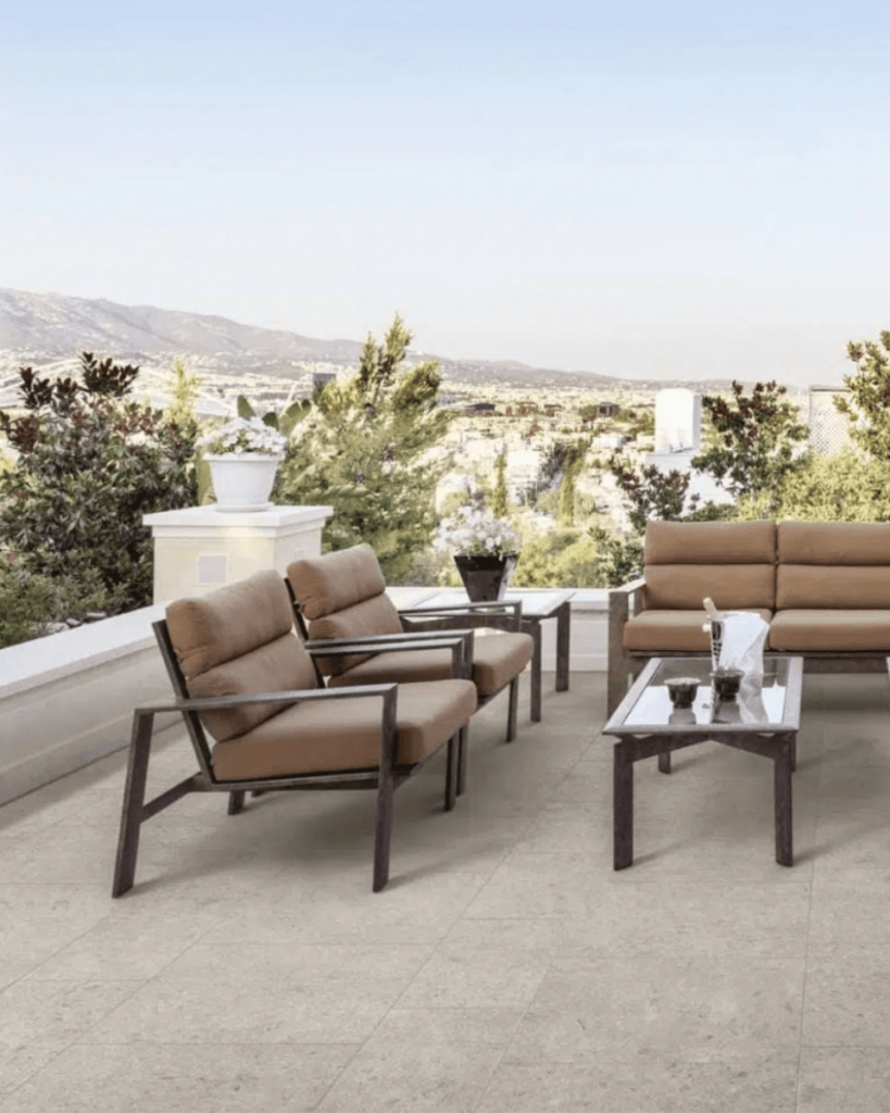 carrelage : effet pierre naturel - terrasse